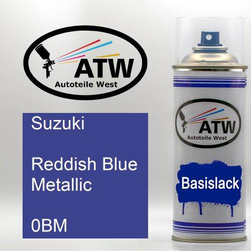 Suzuki, Reddish Blue Metallic, 0BM: 400ml Sprühdose, von ATW Autoteile West.